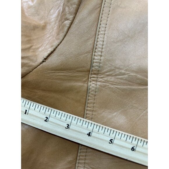 VTG Sheep Mates NY Paris Leather Coat Jacket Womens M Belted 70’s Retro Groovy - Picture 9 of 11